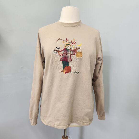 Vintage Longaberger Homestead Crewneck Sweatshirt Fall Scarecrow Large - Picture 1 of 10